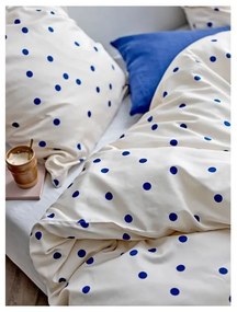 Единично спално бельо от памучен сатен в син и кремав цвят 140x200 cm Solaris – Södahl