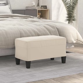 349449 vidaXL Пейка, кремава, 70x35x41 см, микрофибърен плат