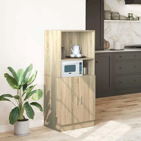 860123 vidaXL Кухненски шкаф, дъб сонома, 57x41,5x131,5 см, инженерно дърво
