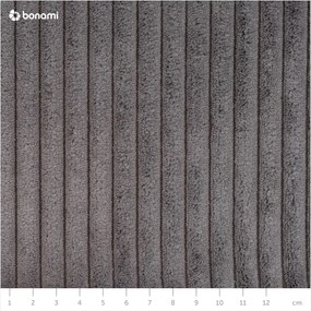 Тъмносив разтегателен ъглов диван от рипсено кадифе (променлив) Sara – Ropez