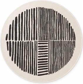 Черен/кремав кръгъл килим за открито и закрито ø 160 cm Haringey Bounds – Ted Baker