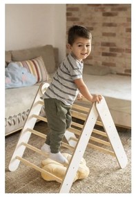 Бял пиклер триъгълник от масивен бор 60x60x60 cm Montessori – Meowbaby