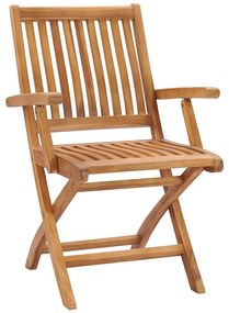 3072752 vidaXL Сгъваеми градински столове с възглавници, 6 бр, тик масив