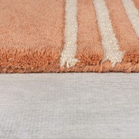 Ръчно изработен вълнен килим теракотен 150x240 cm Lozenge Terracotta – Flair Rugs