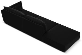 Черен кадифен диван десен ъгъл 264 cm Vanda – Mazzini Sofas