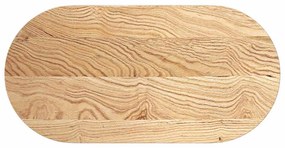 4009062 vidaXL Плот за маса, 100x50x2 см, дъбово дърво масив, овална