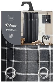 Антрацитно перде със смес от памук 140x240 cm Everest – douceur d'intérieur