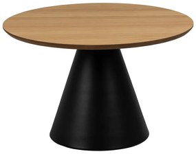 Кръгла масичка за кафе в черен и естествен цвят с дъбов плот ø 65 cm Soli – Actona