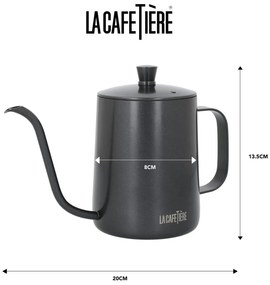 Сива кана за кафе от неръждаема стомана 0,6 л La Cafetiere - Kitchen Craft