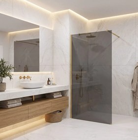 Параван за душ Rea Flexi Grey / Brush Gold 90