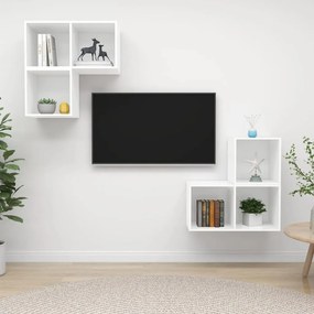 3079763 vidaXL Комплект ТВ шкафове от 4 части, бял, инженерно дърво