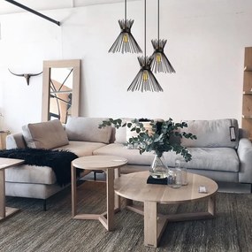 Черно висящо осветително тяло с метален абажур ø 63 cm Kirpi – Opviq lights