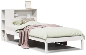 3321564 vidaXL Легло с етажерка за книги, без матрак, 90x200 см, бор масив