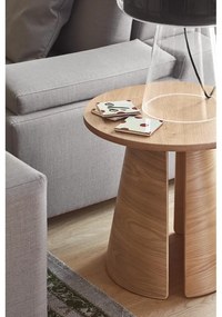 Кръгла странична масичка от декор от дъб ø 50 cm Cep – Teulat