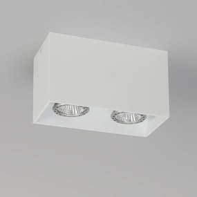 Дизайнерски повърхностен спотлайт бял 2-крушки GU10 50mm - Qubo