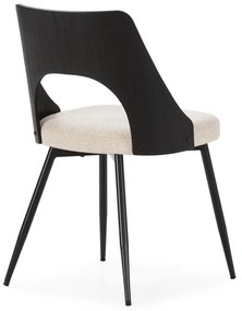 Черни/кремави тапицирани трапезни столове в комплект 2 бр. Gilda – MOME