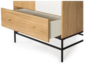 Бял гардероб от дъб 80x190 cm Flora - Woodman