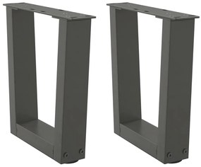 4012606 vidaXL Крака за масичка за кафе, V-образна, 2 бр., антрацит, 40x(30-31,3) см, стомана