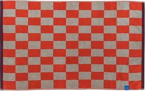 Оранжев/бежов килим за баня за душ от органичен памук 50x80 cm Retro – Mette Ditmer Denmark