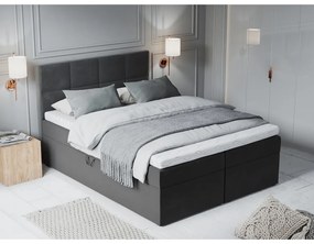 Тъмно сиво кадифено двойно легло , 200 x 200 cm Mimicry - Mazzini Beds
