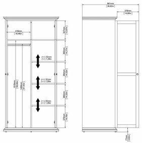 Сив гардероб 96x201 cm Paris – Tvilum