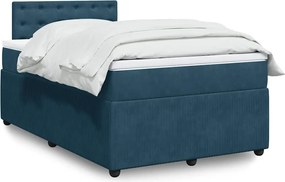 3287726 vidaXL Боксспринг легло с матрак, синьо, 120x200 см, кадифе