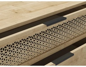 Нисък скрин с дъбов декор в естествен цвят 90x80 cm Inca - Marckeric