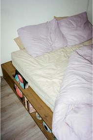 Кафяво борово двойно легло с решетка 160x200 cm Ziggy - Karup Design