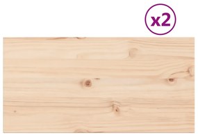 847428 vidaXL Плотове за маси, 2 бр, 80x40x2,5 см, правоъгълни, бор масив
