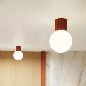 Оранжево осветително тяло за таван със стъклен абажур ø 12 cm Orbital – Sollux