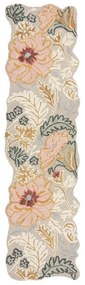Светлорозова ръчно изработена вълнена пътека 60x230 cm Daphne Shaped Floral – Flair Rugs