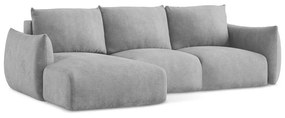 Светлосив шенилов сгъваем ъглов диван (ляв ъгъл) Leila – Makamii