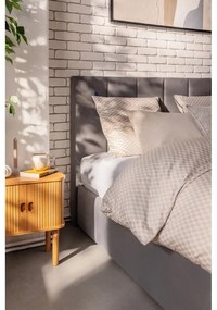 Сиво тапицирано двойно легло с място за съхранение с включена подматрачна рамк 180x200 cm Thessa Bold Line – Bonami Selection