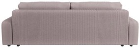 Светлорозов разтегателен диван с място за съхранение от рипсено кадифе 234 cm Sara – Ropez
