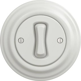 Kliklap - Ретро кръстовиден керамичен превключвател в бяло с рамка № 7