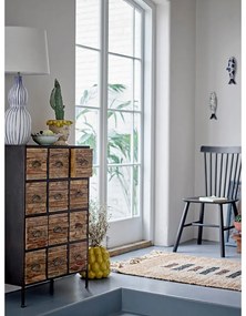 Метален скрин в черен и кафяв цвят 60,5x92x33,5 cm Matteo – Bloomingville