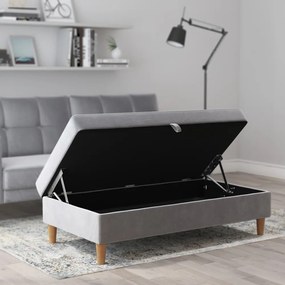 Светлосива кадифена табуретка Lilly – Støraa