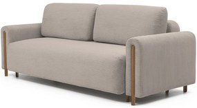 Светлокафяв сгъваем/с място за съхранение диван от рипсено кадифе 244 cm Arcadova – ELTAP