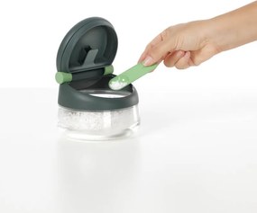 Съд за сол/захар Lekue 1009488, Ø12.4x10.1 см, Боросиликатно стъкло, Мерителна лъжичка, От +4°C до +80°C, Черен