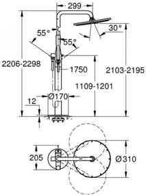 Подова душ колона Grohe Essense Super steel