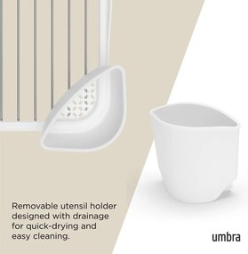 Бяла стоманена тавичка за оттичане 36x28 cm Sinkin – Umbra