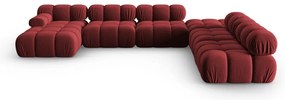 Червен кадифен диван 379 cm Bellis - Micadoni Home