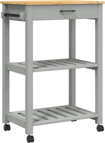376092 vidaXL Кухненска количка "MONZA" 60x40x88,5 см борово дърво масив
