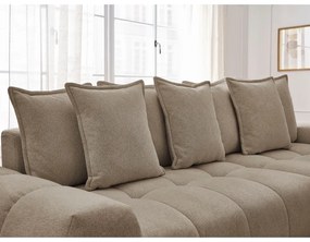 Кафяво-сив шенилов сгъваем/с място за съхранение ъглов диван (десен ъгъл) Everest – Bobochic Paris