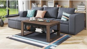 НУО Кафяв дъб/Черен мат -МОДЕРНА ХОЛНА МАСА С ПОВДИГАЩ СЕ ПЛОТ