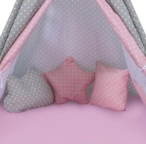 Детска палатка Baby Adventure Teepee Grey Pink Star