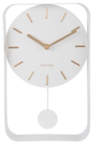 Бял стенен часовник с махало Charm, височина 32,5 cm Pendulum - Karlsson