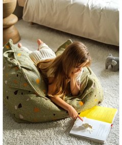 Зелен детски пуф от букле и шенил Terrazzo Chair – Wigiwama