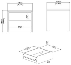 Бяло нощно шкафче Next – Tvilum