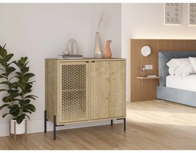 Нисък скрин с дъбов декор в естествен цвят 80x80 cm Inca - Marckeric